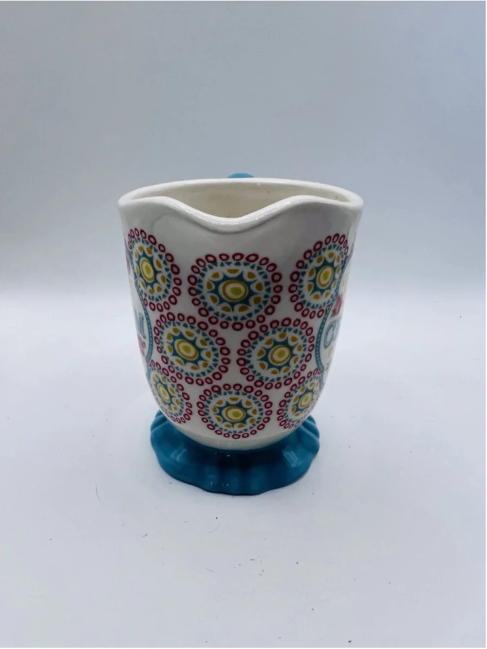 Pioneer Woman Blossom Jubilee Coffee Creamer Pitcher Teal Footed Floral